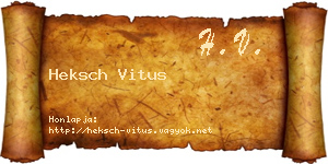 Heksch Vitus névjegykártya